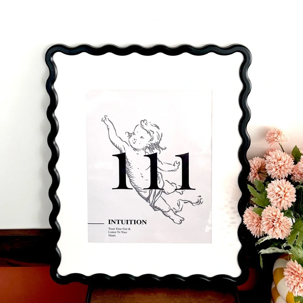 Angel Numbers 111 Intuition Spiritual Canvas Art Print Cupid Squiggle Framed Art